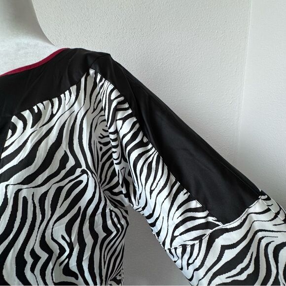 Very Vollbracht Open Front Kimono Sleeve Reversible Wild Side Jacket Zebra - Picture 13 of 14